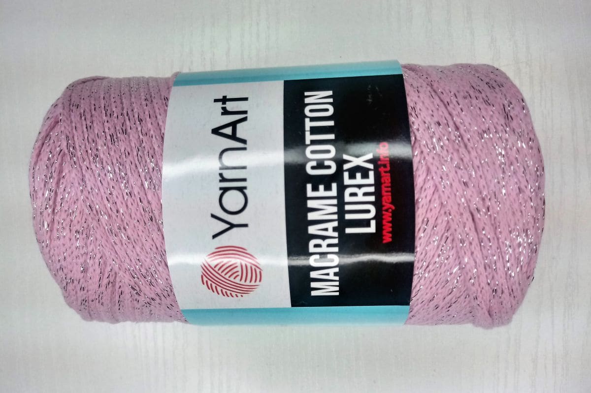 Sznurek YarnArt  Macrame cotton lurex-732 (różowy)