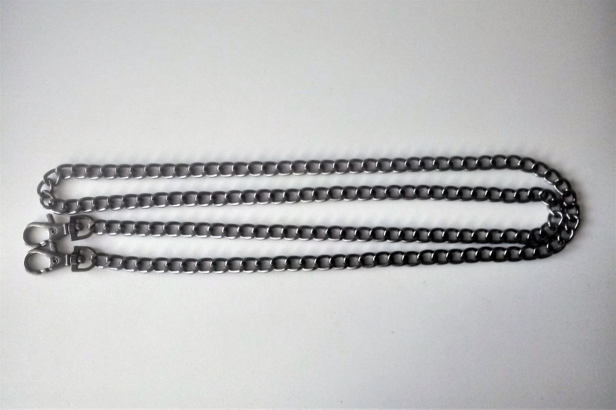 Łańcuszek  do torebki z karabińczykami  -120  (czarny)